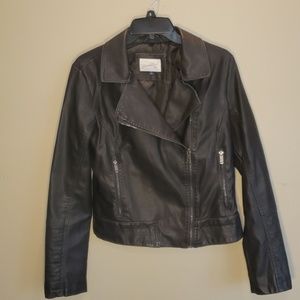 Faux gray leather jacket